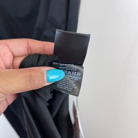 NWT Tiger Mist Size XL Christy Maxi Long Dress Stretch Side Slit Open Chest Blk - Picture 9 of 11